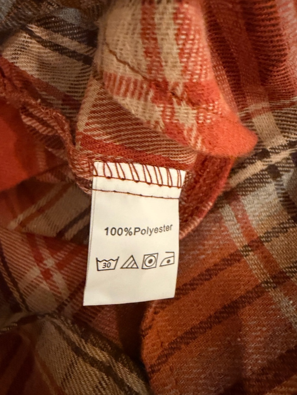 Kohl's Orange Plaid Button-Down Shirt - Picture 7 of 7